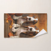 Basset Hound Puppy Herfst Verrukking Pompoen Bad Handdoek (Handdoek)