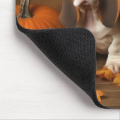 Basset Hound Puppy Herfst Verrukking Pompoen Muismat (Hoek)