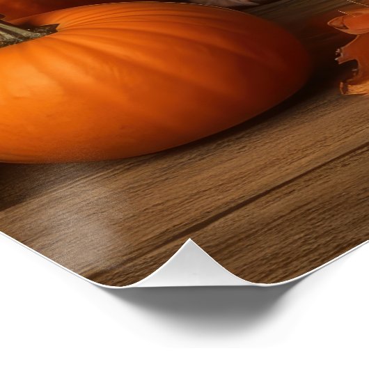 Basset Hound Puppy Herfst Verrukking Pompoen Perfect Poster (Hoek)