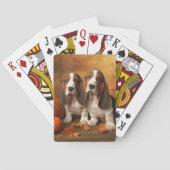 Basset Hound Puppy Herfst Verrukking Pompoen Pokerkaarten (Achterkant)