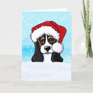 Basset Hound Puppy Kerst Kaart