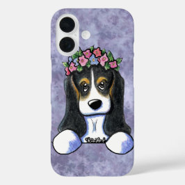 Basset Hound Puppy KiniArt iPhone 16 Hoesje