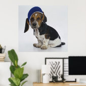 Basset Hound Puppy met bezoeker Poster (Thuiskantoor)