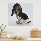 Basset Hound Puppy met bezoeker Poster (Keuken)