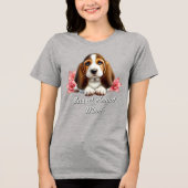 Basset Hound Puppy met bloemen Tri-Blend Shirt (Voorkant)