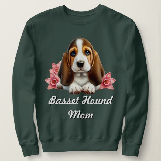 Basset Hound Puppy met bloemen Trui (Design voorkant)
