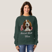 Basset Hound Puppy met bloemen Trui (Voorkant volledig)