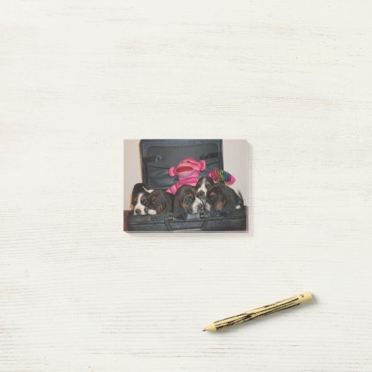 Basset hound puppy note-pad post-it® notes (Op bureau)