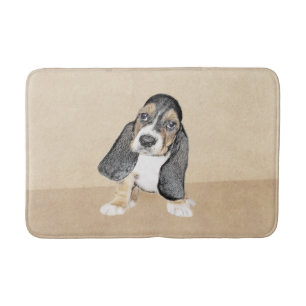 Basset Hound Puppy Painting - Oorspronkelijke hond Badmat