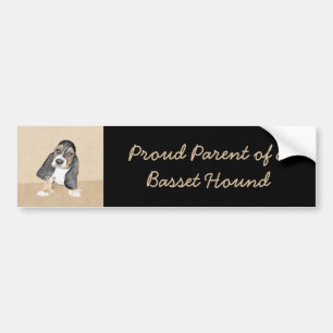 Basset Hound Puppy Painting - Oorspronkelijke hond Bumpersticker