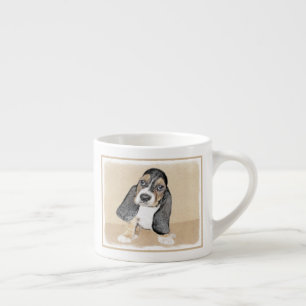 Basset Hound Puppy Painting - Oorspronkelijke hond Espresso Kop