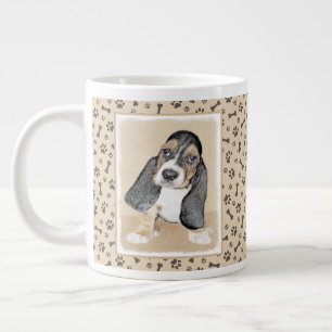 Basset Hound Puppy Painting - Oorspronkelijke hond Grote Koffiekop