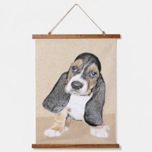 Basset Hound Puppy Painting - Oorspronkelijke hond Hangend Wandkleed