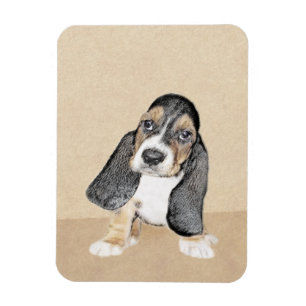 Basset Hound Puppy Painting - Oorspronkelijke hond Magneet