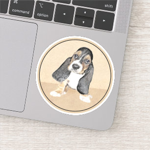 Basset Hound Puppy Painting - Oorspronkelijke hond Sticker