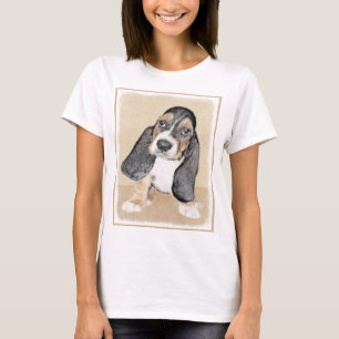 Basset Hound Puppy Painting - Oorspronkelijke hond T-shirt