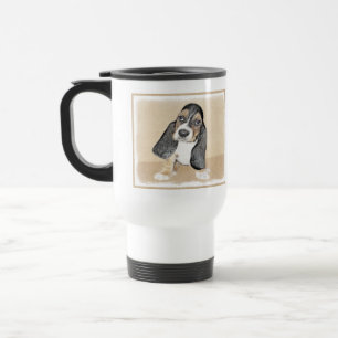 Basset Hound Puppy Schilderij - Originele Honden K Reisbeker