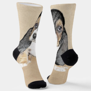 Basset Hound Puppy Schilderij - Originele Honden K Sokken