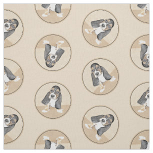 Basset Hound Puppy Schilderij Tri-color Schattigee Stof