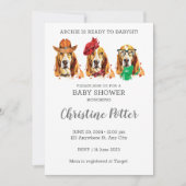 Basset Hound Puppy Theme Baby shower Uitnodiging (Voorkant)