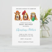 Basset Hound Puppy Theme Baby shower Uitnodiging (Staand voorkant)