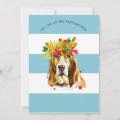 Basset Hound Puppy Theme Baby shower Uitnodiging (Achterkant)