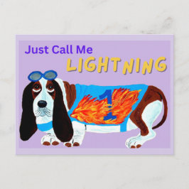 Basset Hound Racehond NOEM ME MAAR BLIXEM! Briefkaart
