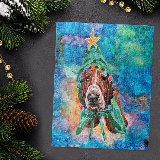 Basset Hound Ras Hond Kerstmis Legpuzzel