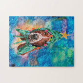 Basset Hound Ras Hond Kerstmis Legpuzzel (Horizontaal)