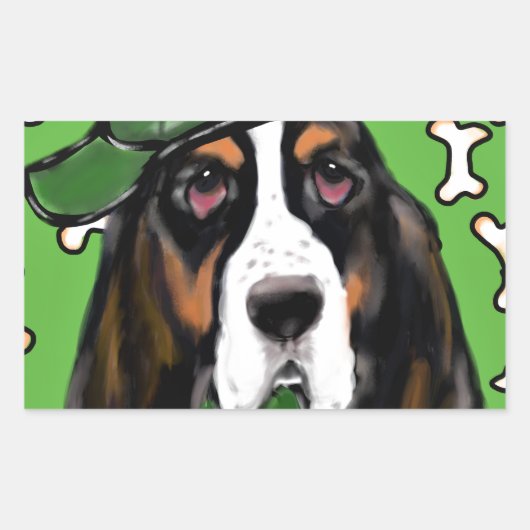 Basset Hound Rechthoekige Sticker (Voorkant)