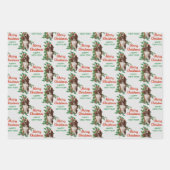 Basset Hound Red Berry Holly kerst Inpakpapier Vel (Voorkant 2)