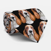 Basset Hound Red en White Stropdas (Opgerold)