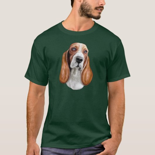 Basset Hound Red en White T-shirt (Voorkant)