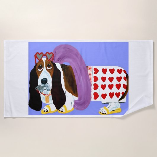 Basset Hound-redder Strandlaken (Voorkant)