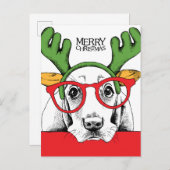Basset Hound Reindeer Briefkaart (Voorkant / Achterkant)