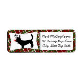 Basset Hound Rendier Kerstmis Etiket (Voorkant)