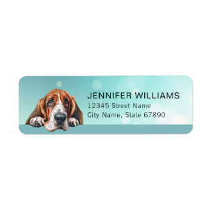 Basset Hound Retouradreslabel Etiket