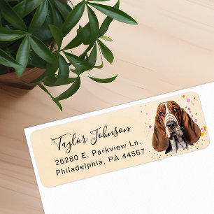 Basset Hound Retouradreslabel Etiket