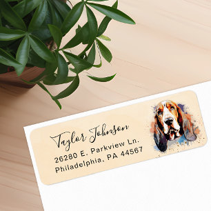 Basset Hound Retouradreslabel Etiket