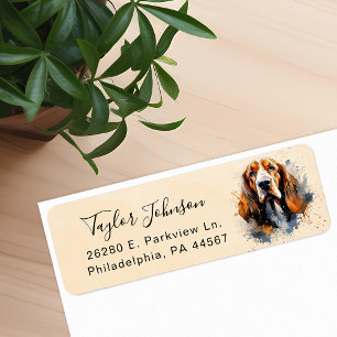 Basset Hound Retouradreslabel Etiket