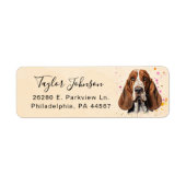 Basset Hound Retouradreslabel Etiket (Voorkant)