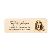Basset Hound Retouradreslabel Etiket (Voorkant)