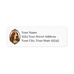 Basset Hound Retouradreslabels Etiket