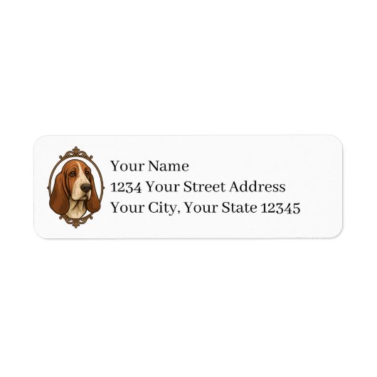 Basset Hound Retouradreslabels Etiket (Voorkant)