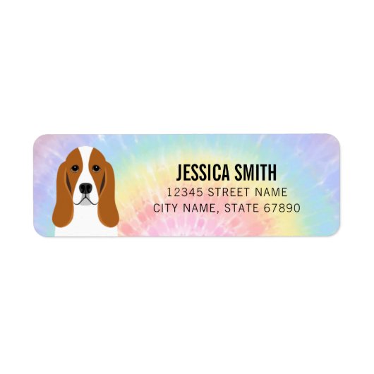 Basset Hound Retouradreslabels Etiket (Voorkant)