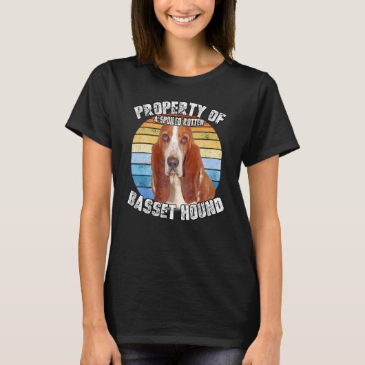 Basset Hound Retro Eigendom Van T-shirt (Voorkant)