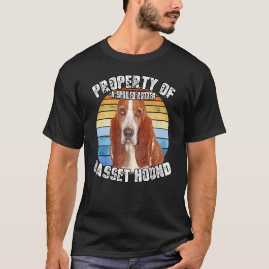 Basset Hound Retro Property Of T-shirt (Voorkant)