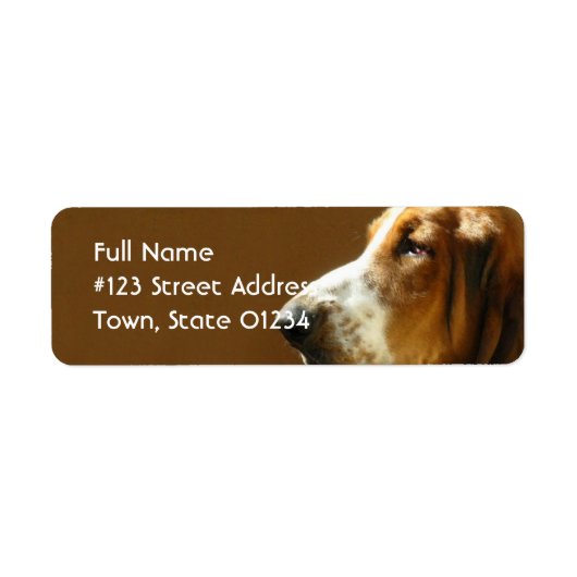 Basset Hound Return Address Label (Voorkant)