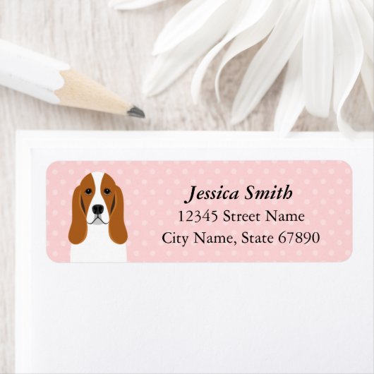 Basset Hound Return Address Label (Insitu)