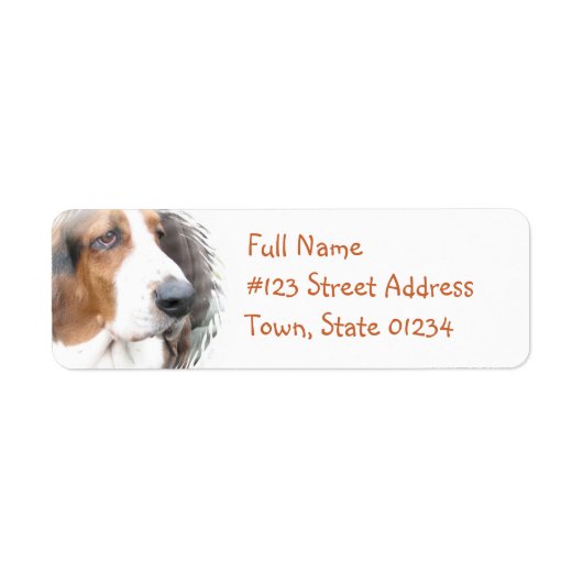 Basset Hound Return Address Label (Voorkant)